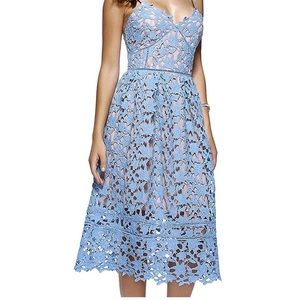 NWOT Blue Lace Embroidered Dress